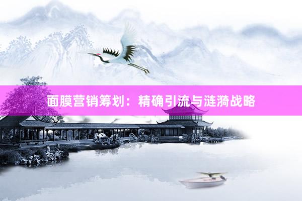 面膜营销筹划：精确引流与涟漪战略
